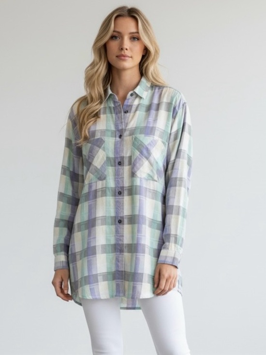 Patagonia Tops - Patagonia Multicolor‎ Purple White and Green Plaid Button Down Shirt